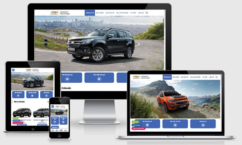 Fullcode website mua bán ô tô Chevrolet FC404